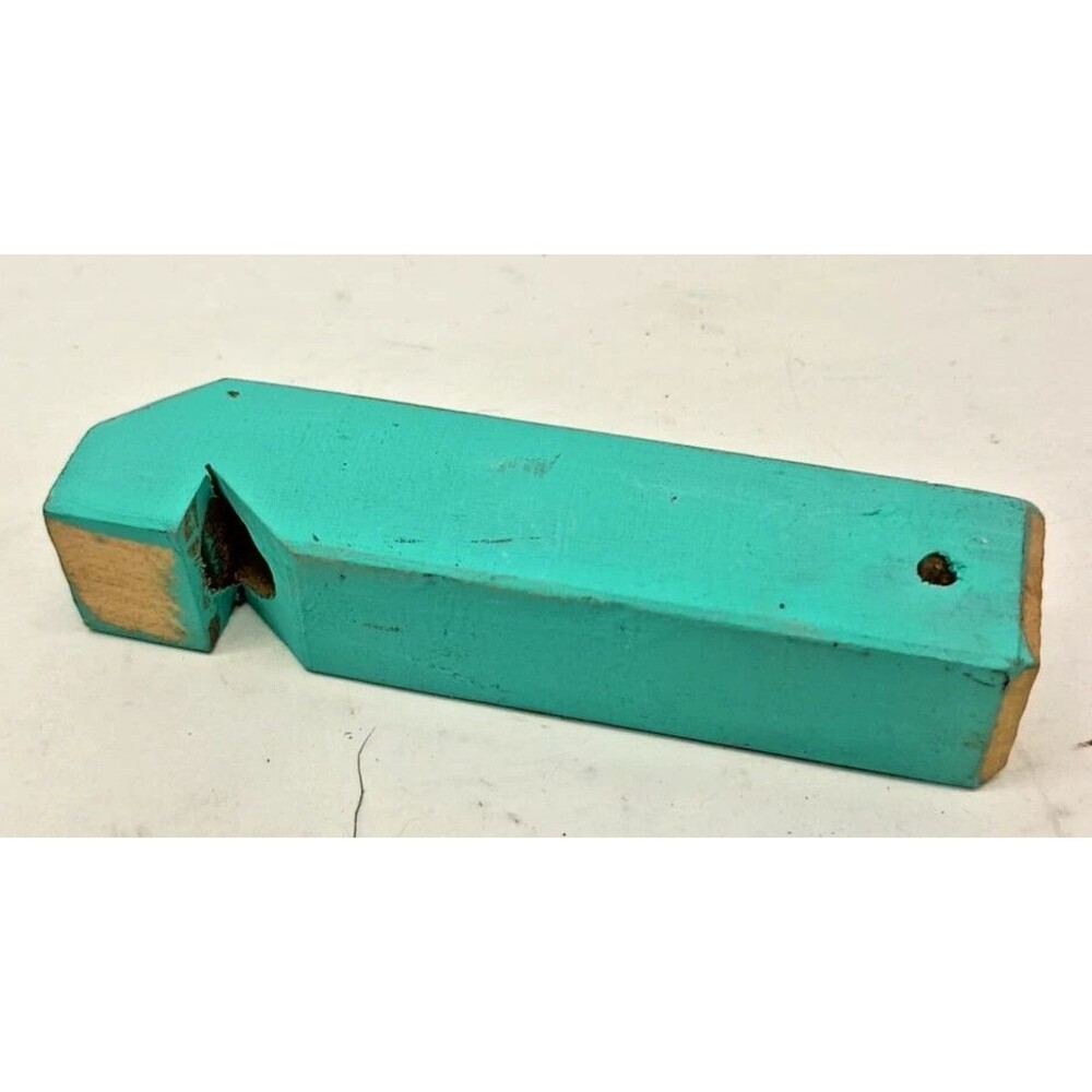 Hand-Painted Green Wooden Whistle – Small Size, Vintage Look, S S Marked